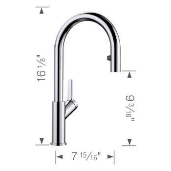 Blanco Urbena Pull-Down Dual-Spray Kitchen Faucet 1.5 GPM - Chrome - Image 11