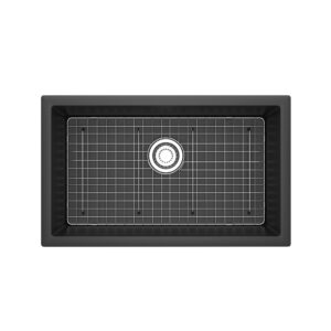 Riobel Fonsa™ 30″ Quartz Single Bowl Undermount Kitchen Sink In Black