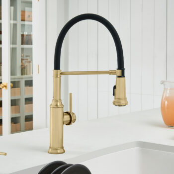 Blanco Empressa Semi-Pro Pull-Down Dual-Spray Kitchen Faucet 1.5 GPM - Satin Gold - Image 2