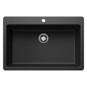Blanco Liven SILGRANIT 33″ Super Single Dual Mount Kitchen Sink – Anthracite