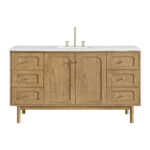 Laurent 60" Single Vanity, Light Natural Oak