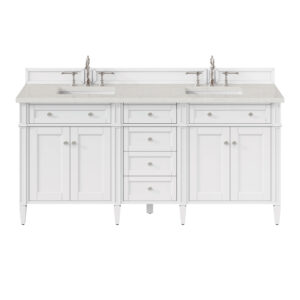 Brittany 72" Double Vanity, Bright White Vanity