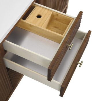 Myrrin 72" Double Vanity, Mid Century Walnut w/ 3 CM White Zeus Quartz Top - Image 10