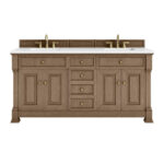 Brookfield 72" Double Vanity, Pecan