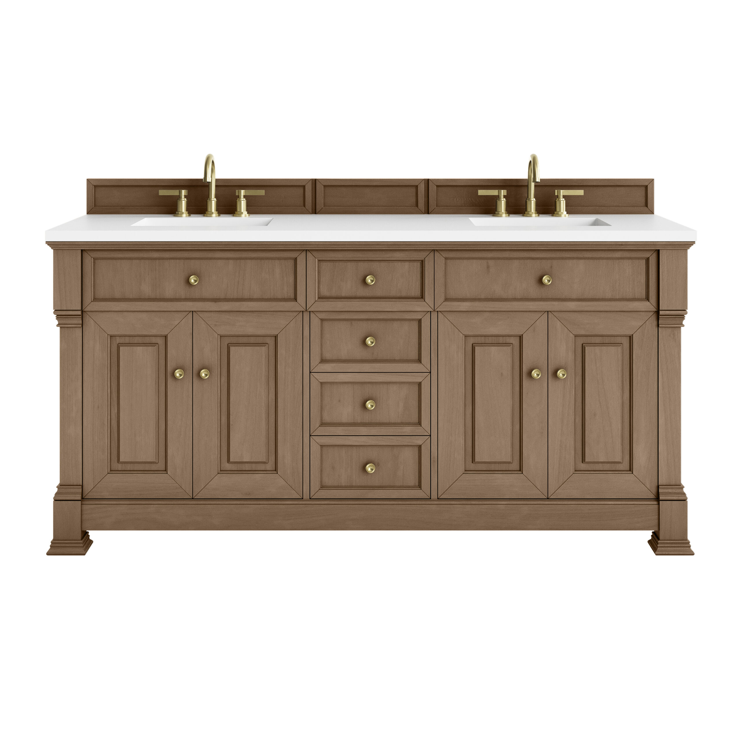 Brookfield 72" Double Vanity, Pecan