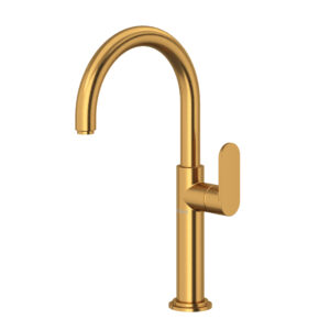 Riobel Arca™ Single Handle Tall Lavatory Faucet In Brushed Gold