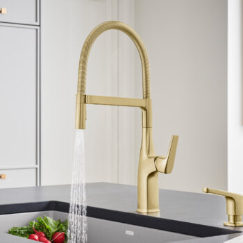 Blanco Rivana Semi-Pro Pull-Down Dual-Spray Kitchen Faucet 1.5 GPM - Satin Gold - Image 13