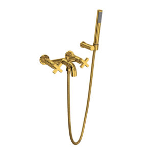 ROHL Lombardia® Exposed Wall Mount Tub Filler In Unlacquered Brass