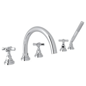 ROHL San Giovanni™ 5-Hole Deck Mount Tub Filler In Polished Chrome