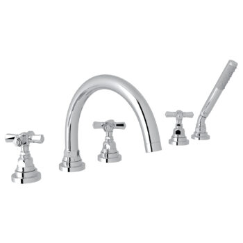 ROHL San Giovanni™ 5-Hole Deck Mount Tub Filler In Polished Chrome