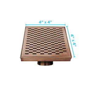 QM Delmar Series. Delta Line. 4″ Square Drain. Bronze Finish