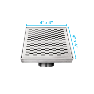 QM Delmar Series. Delta Line. 4″ Square Drain. Polished fin.