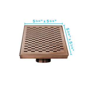 QM Delmar Series. Delta Line. 5 3/4″ Square Drain. Bronze Finish
