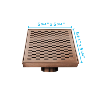 QM Delmar Series. Delta Line. 5 3/4" Square Drain. Bronze Finish