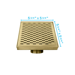 QM Delmar Series. Delta Line. 5 3/4″ Square Drain. Gold Finish