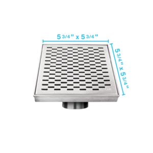 QM Delmar Series. Delta Line. 5 3/4″ Square Drain. Polished fin