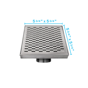 QM Delmar Series. Delta Line. 5 3/4″ Square Drain. Satin fin.