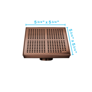 QM Delmar Series. Kai Line. 5 3/4″ Square Drain. Bronze Finish