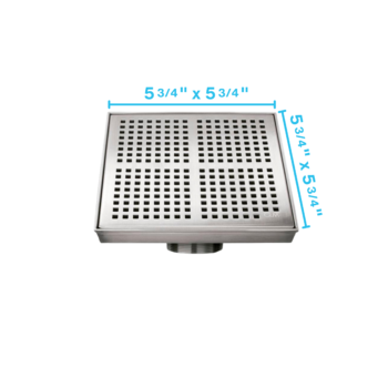 QM Delmar Series. Kai Line. 5 3/4" Square Drain. Polished Finish