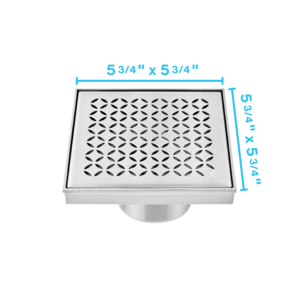 QM Delmar Series. Lotus Line. 5 3/4″ Square Drain. Polished Finish
