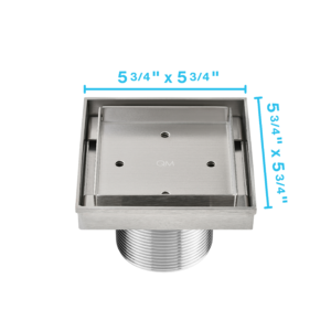 QM Delmar Series. Mist Line. 5 3/4″ Square Drain. Satin fin.