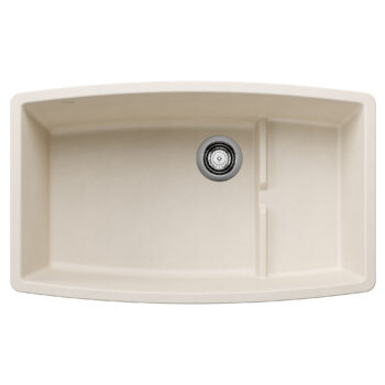 Blanco Performa Cascade SILGRANIT 32" Single Bowl Undermount Kitchen Sink with Colander - Soft White