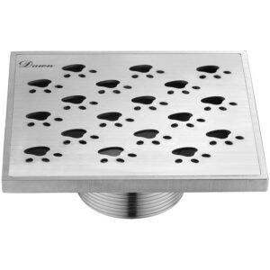 Dawn® Memuru River Series – Square Shower Drain 5″L (Threaded) In Polished satin
