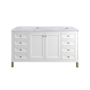 Chicago 60" Double Vanity, Glossy White