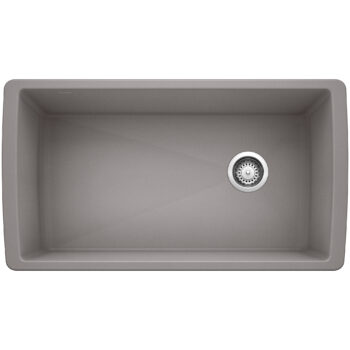 Blanco Diamond SILGRANIT 33" Super Single Undermount Kitchen Sink - Metallic Gray