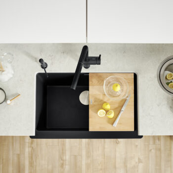 Blanco Vintera SILGRANIT 30" Single Bowl Apron-Front Farmhouse Sink - Coal Black - Image 5