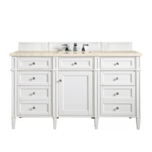 Brittany 60" Single Vanity, Bright White