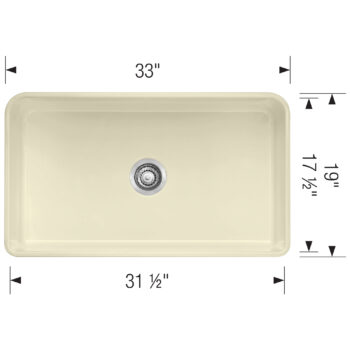 Blanco Cerana 33" Fireclay Single Bowl Apron-Front Farmhouse Sink - Biscuit - Image 3