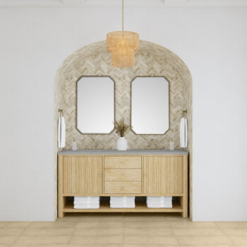Marigot Single 72" Double Vanity, Sunwashed Oak w/ 3 CM Eternal Serena Quartz Top - Image 2