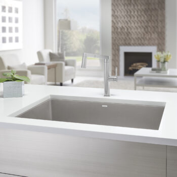 Blanco Precis SILGRANIT 32" Super Single Undermount Kitchen Sink - Truffle - Image 4