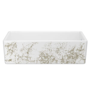 Shaws Shaker™ 36″ Single Bowl Farmhouse Apron Front Fireclay Kitchen Sink With Metallic Design In Metallic Gold