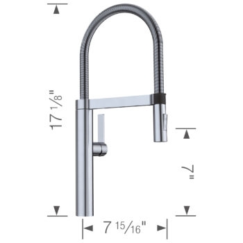 Blanco Blancoculina Semi-Pro Pull-Down Dual-Spray Kitchen Faucet 2.2 GPM - Classic Steel - Image 7