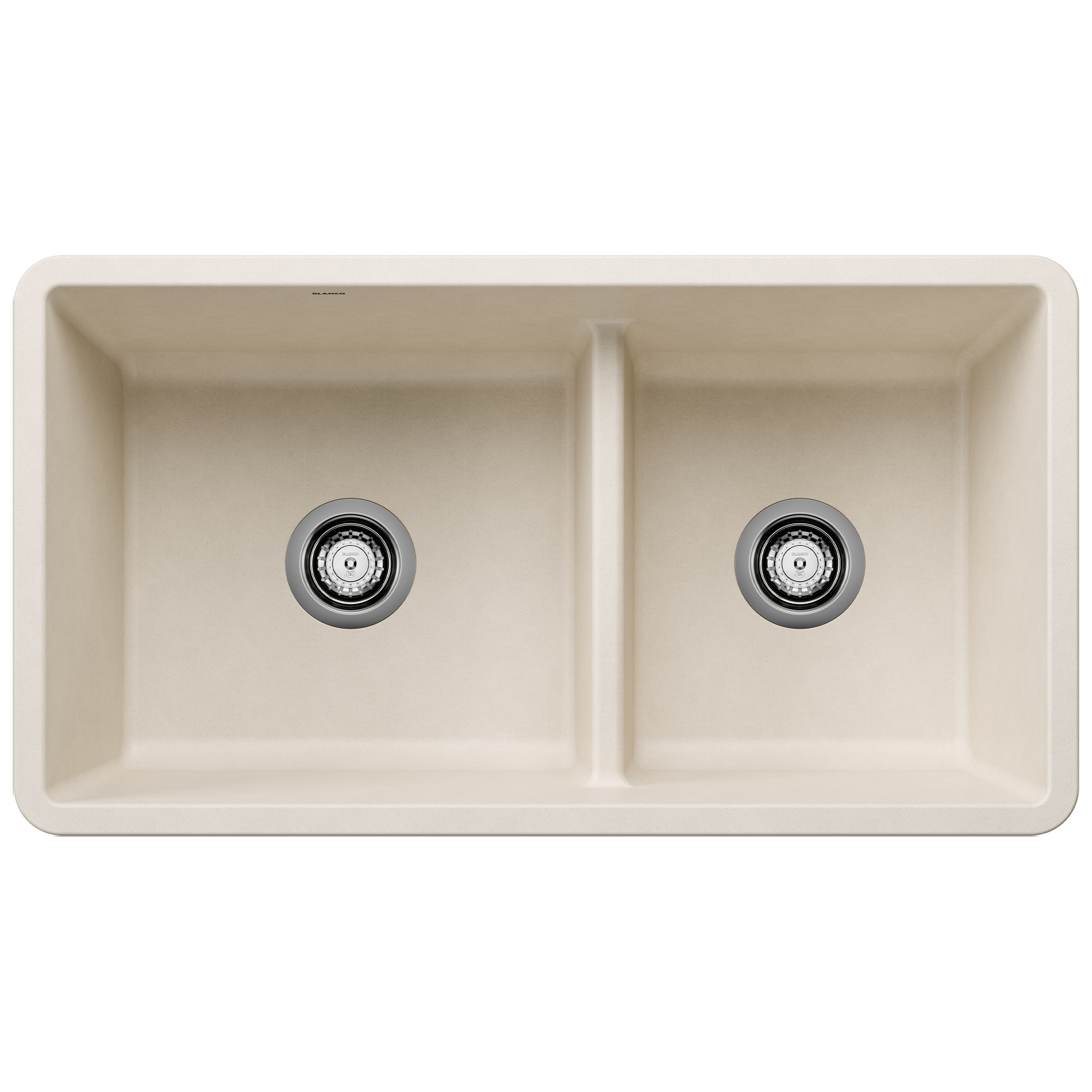 Blanco Precis SILGRANIT 33" 60/40 Reversible Double Bowl Undermount Kitchen Sink with Low Divide - Soft White