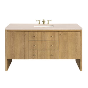 Hudson 60" Single Vanity, Light Natural Oak