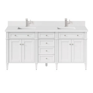 Brittany 72" Double Vanity, Bright White Vanity