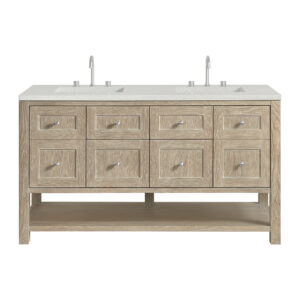 Breckenridge 60" Double Vanity, Whitewashed Oak