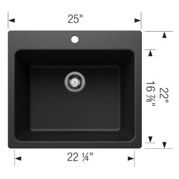 Blanco Liven SILGRANIT 25" Single Bowl Dual Mount Laundry Sink - Anthracite - Image 4