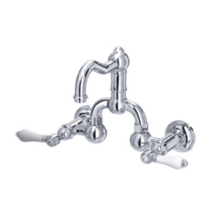 ROHL Acqui® Wall Mount Bridge Lavatory Faucet With Column Spout In Polished Chrome