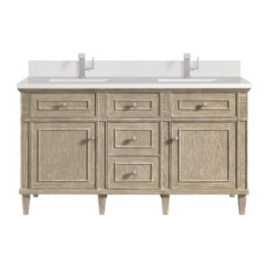 Lorelai 60" Double Vanity, Whitewashed Oak