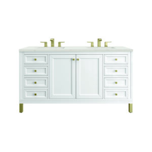 Chicago 60" Double Vanity, Glossy White