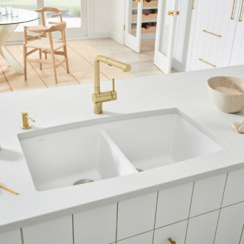 Blanco Performa SILGRANIT 33" 50/50 Double Bowl Undermount Kitchen Sink - White - Image 2