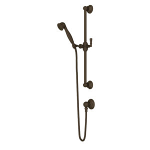 ROHL Handshower Set With 24″ Slide Bar and Single Function Handshower In Tuscan Brass