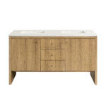 Hudson 60" Double Vanity, Light Natural Oak