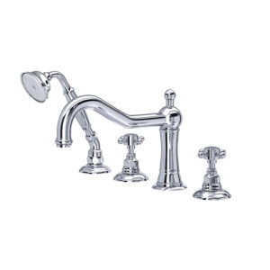 ROHL Acqui® 4-Hole Deck Mount Tub Filler In Polished Chrome