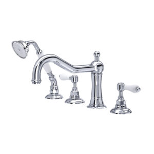 ROHL Acqui® 4-Hole Deck Mount Tub Filler In Polished Chrome