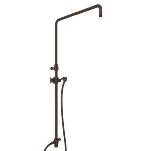 ROHL Riser With Diverter, Hose And Sliding Handshower Holder In Tuscan Brass